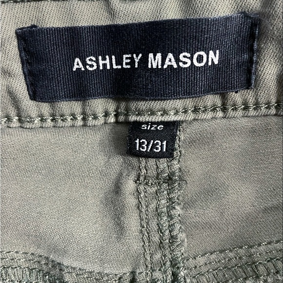 Ashley Mason Cargo Pants Crop Mid-Rise Women’s 13/31 Green Skinny - Picture 5 of 9